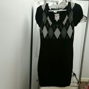 Black, gray, white Diamond sweater dress